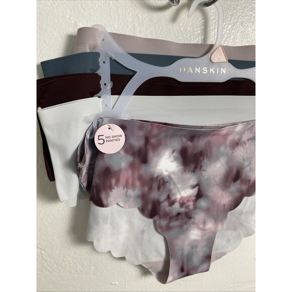 Danskin No Show Panties Size L Stretch 5 Pack Underwear Seamless Multicolor - Picture 3 of 11